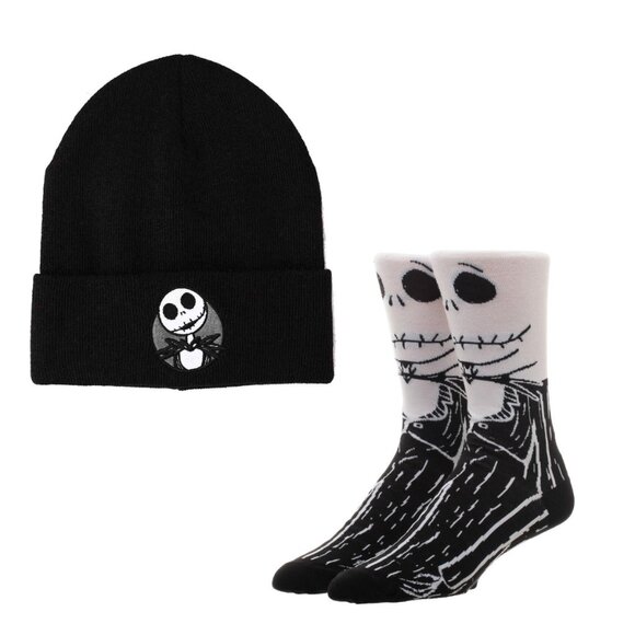 NWT Nightmare Before Christmas Jack Skellington Beanie and Socks - Picture 1 of 6